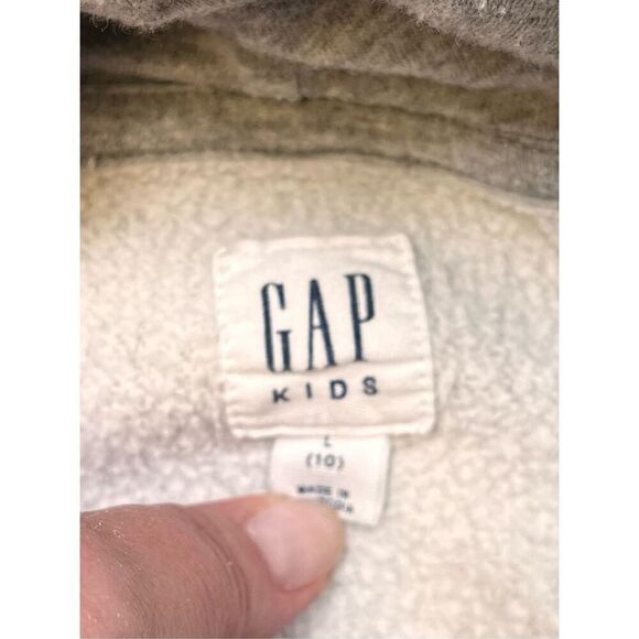 Gap Arch Logo Hoodie w Pocket Mountain Snow Cap Trees Grey Boys Medium Size 10 - Picture 3 of 8